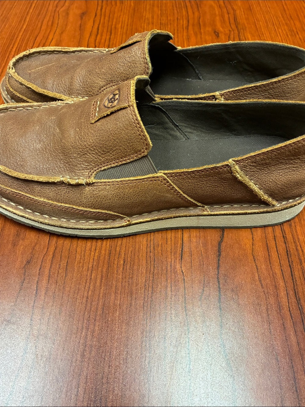 Ariat Chestnut Brown Leather Slip-On Loafers for Men Size 11.5 D - Picture 6 of 8